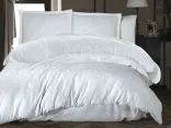 Eksklusywna Pościel z satyny bawełnianej Jacquard 160x200 Payava 1 Luxury Biały